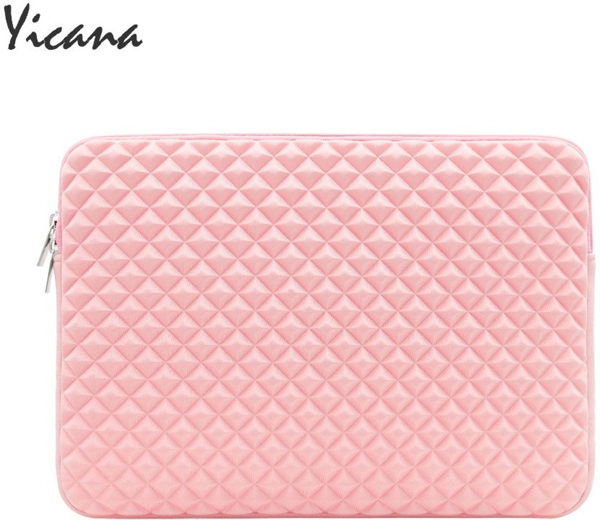 Luxe Laptophoes Roze met Studs Voering | 15.6 inch | Ritssluiting | Soft Sleeve | Laptop Accessoires